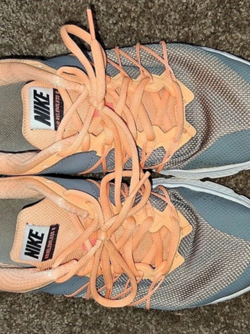 Nike Air Athletic Shoes Gray & Orange US 8.5
